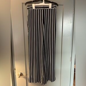 Ann Taylor Black and White Striped Wide Leg Pants